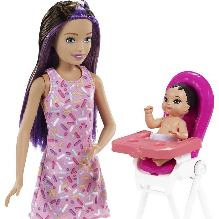 Barbie Skipper Babysitters Inc Dolls and Playset - Brown/Purple Hair