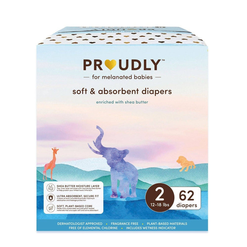 PROUDLY COMPANY Soft & Absorbent Diapers - Size 2 - 62ct*