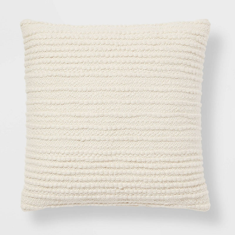 Oversized Textured Solid Square Throw Pillow Ivory - Threshold™ (LOCAL PICKUP ONLY)