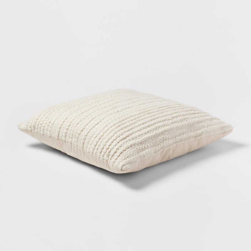 Oversized Textured Solid Square Throw Pillow Ivory - Threshold™ (LOCAL PICKUP ONLY)