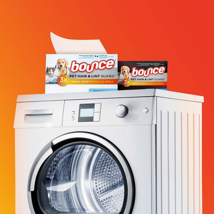 Bounce Pet Hair and Lint Guard Mega Dryer Sheets - Unscented - 150ct