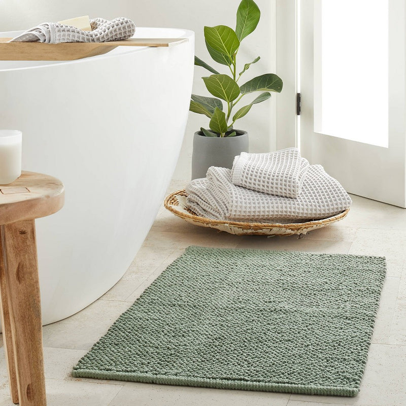 21"x34" Textured Bath Mat Sage Green - Casaluna™