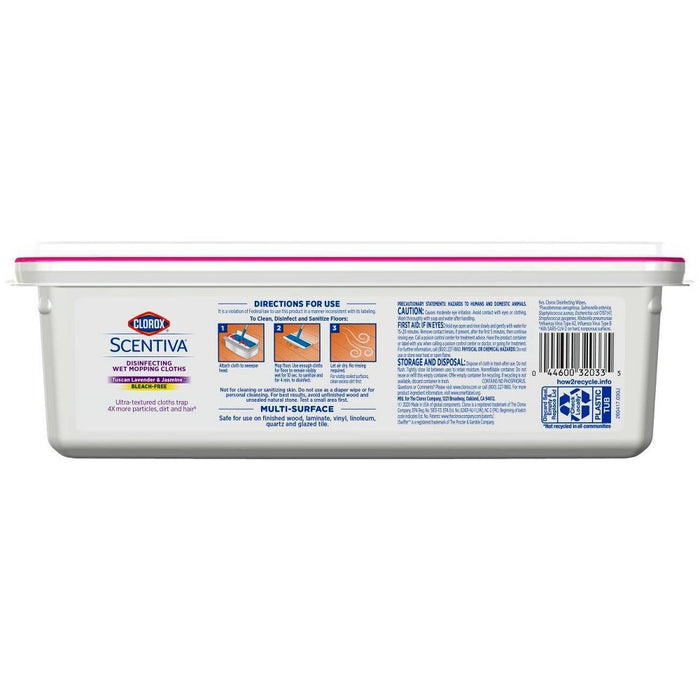 Clorox Scentiva Disinfecting Wet Mopping Cloths - Tuscan Lavender & Jasmine -  24ct