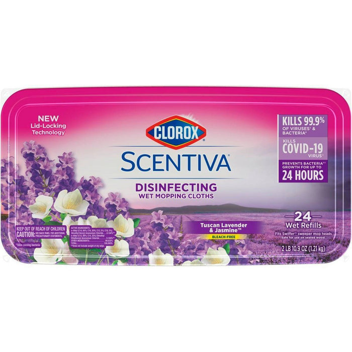 Clorox Scentiva Disinfecting Wet Mopping Cloths - Tuscan Lavender & Jasmine -  24ct