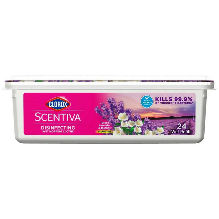 Clorox Scentiva Disinfecting Wet Mopping Cloths - Tuscan Lavender & Jasmine -  24ct