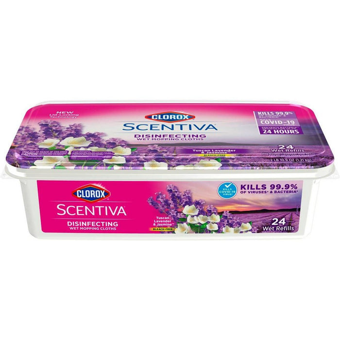 Clorox Scentiva Disinfecting Wet Mopping Cloths - Tuscan Lavender & Jasmine -  24ct
