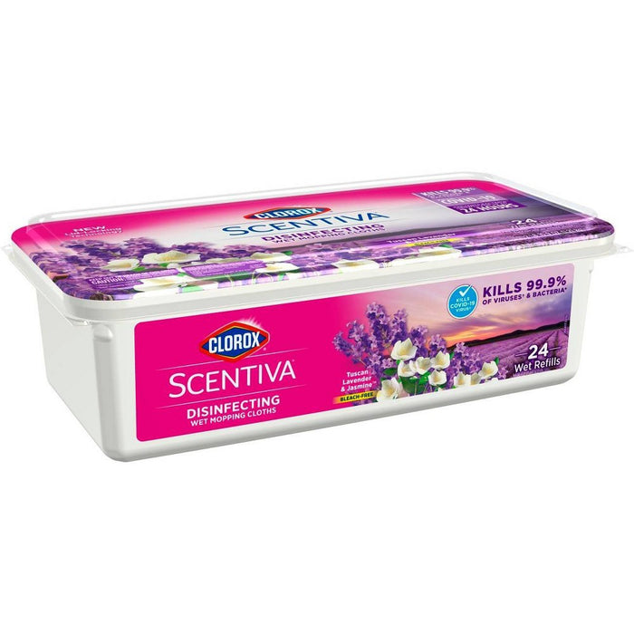 Clorox Scentiva Disinfecting Wet Mopping Cloths - Tuscan Lavender & Jasmine -  24ct