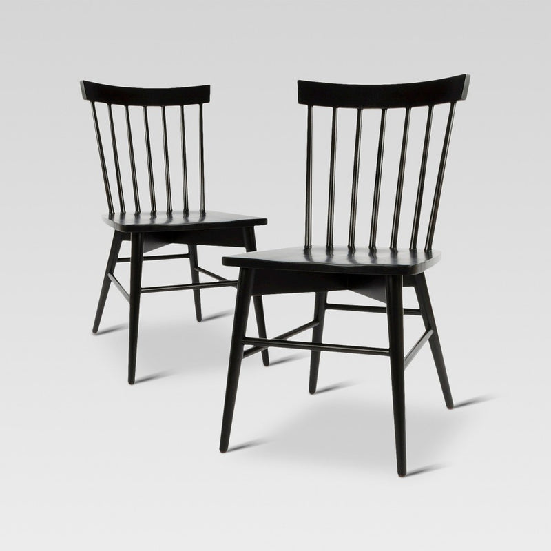 Set of 2 Windsor Dining Chair Black - Threshold™ (LOCAL PICKUP ONLY)