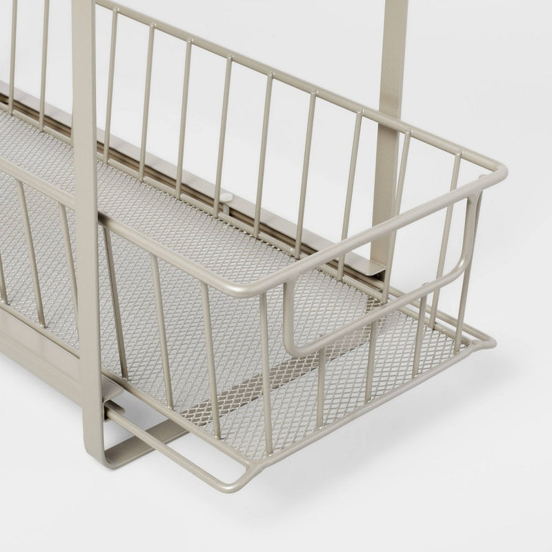 Two Tiered Slide Out Organizer Brushed Nickel - Brightroom™