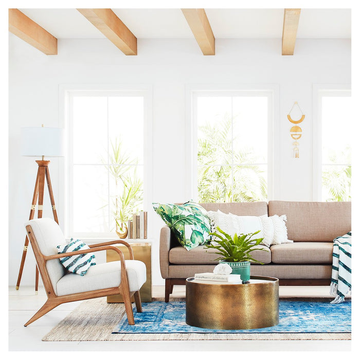 Oak Wood Tripod Floor Lamp Brass  - Threshold™