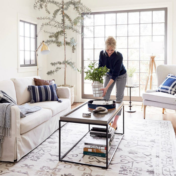 Oak Wood Tripod Floor Lamp Brass  - Threshold™