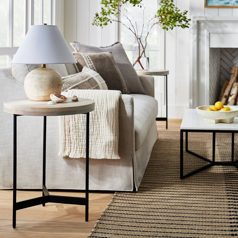 Villa Park Round Wooden Fully Assembled End Table Brown - Threshold™ designed with Studio McGee (LOCAL PICKUP ONLY)