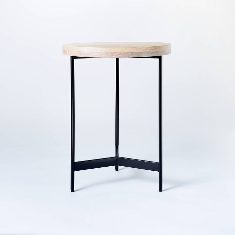 Villa Park Round Wooden Fully Assembled End Table Brown - Threshold™ designed with Studio McGee (LOCAL PICKUP ONLY)
