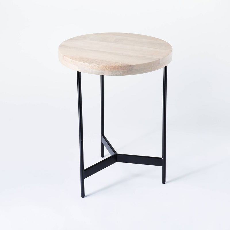 Villa Park Round Wooden Fully Assembled End Table Brown - Threshold™ designed with Studio McGee (LOCAL PICKUP ONLY)