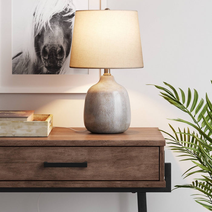 Assembled Ceramic Table Lamp Gray - Threshold™