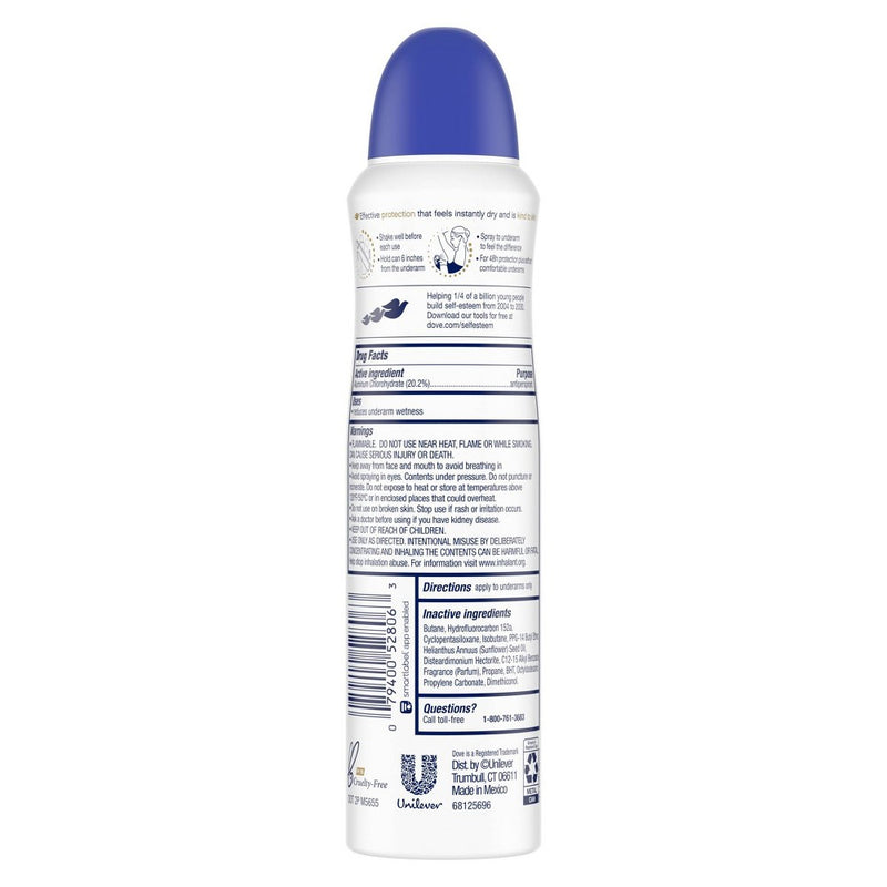 Dove Beauty Original Clean 48-Hour Antiperspirant & Deodorant Dry Spray - 3.8oz