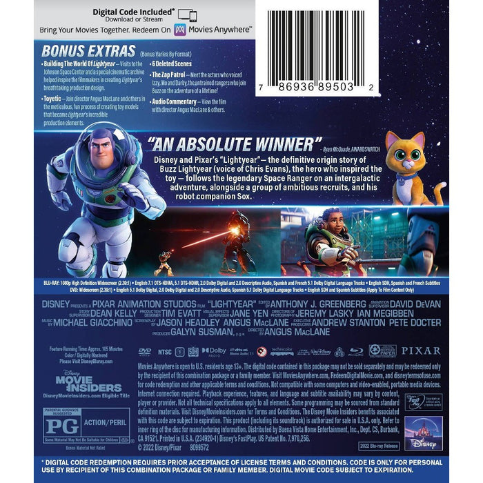 Lightyear (Blu-ray + DVD + Digital) *ADD 3 TO YOUR CART & 1 IS FREE!*