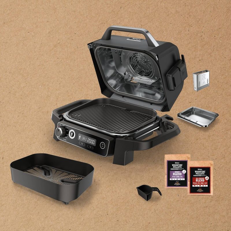 Ninja Woodfire Outdoor Grill & Smoker, 7-in-1 Master Grill, BBQ Smoker and Air Fryer with Woodfire Technology - OG701 (LOCAL PICKUP ONLY)