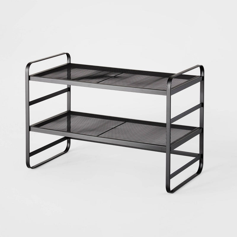 2 Tier Shoe Rack Black Metal Mesh - Brightroom™ (LOCAL PICKUP ONLY)