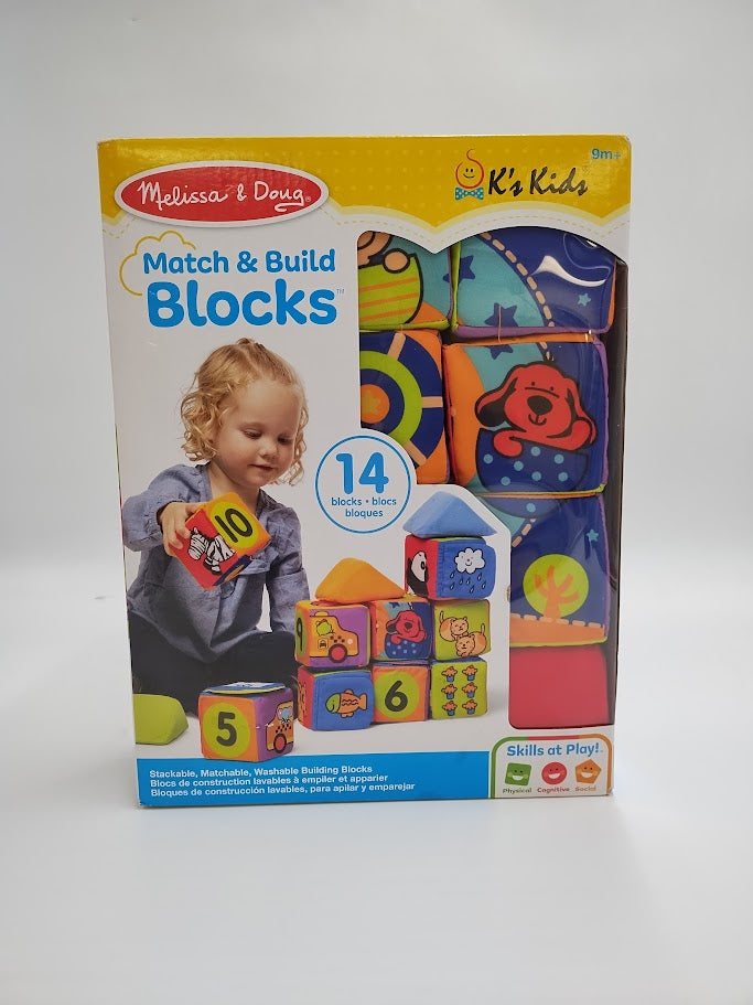 Melissa & Doug K's Kids Match and Build Soft Blocks Set