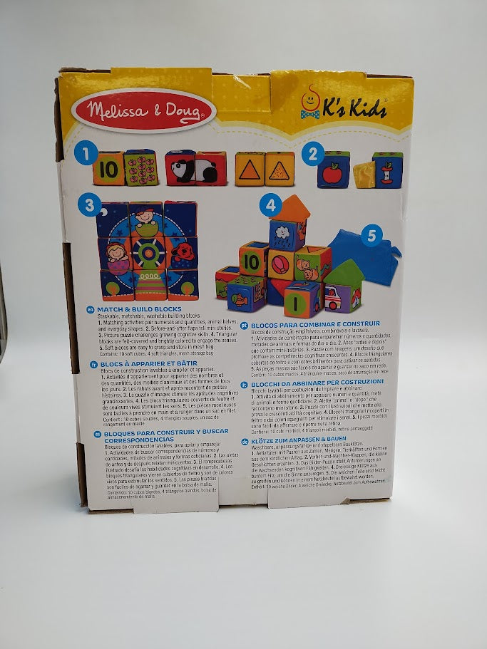 Melissa & Doug K's Kids Match and Build Soft Blocks Set