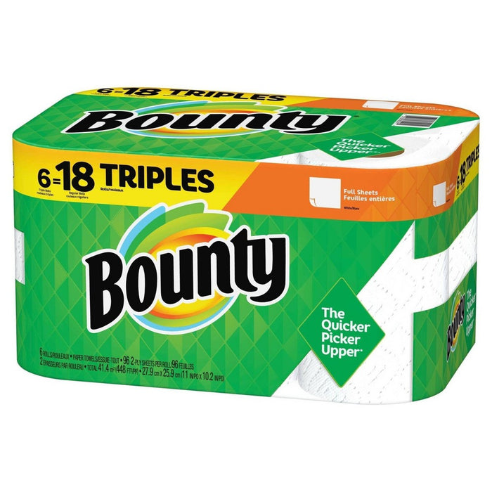 Bounty Full Sheet Paper Towels - 6 Triple Rolls