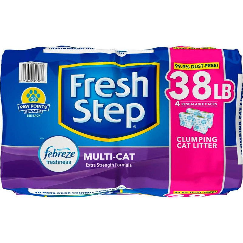 Fresh Step Multi-Cat Scented Litter with The Power of Febreze Clumping Cat Litter - 38lb (LOCAL PICKUP ONLY)