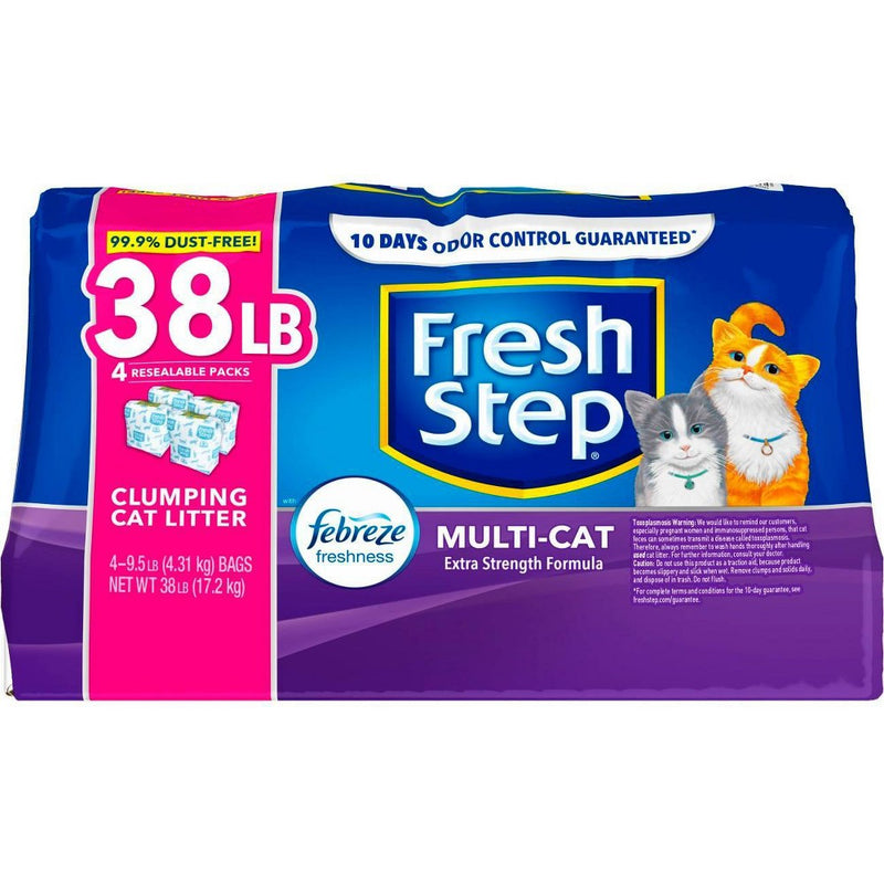 Fresh Step Multi-Cat Scented Litter with The Power of Febreze Clumping Cat Litter - 38lb (LOCAL PICKUP ONLY)