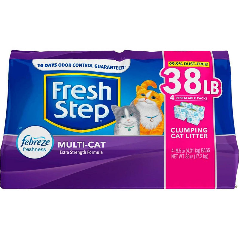 Fresh Step Multi-Cat Scented Litter with The Power of Febreze Clumping Cat Litter - 38lb (LOCAL PICKUP ONLY)