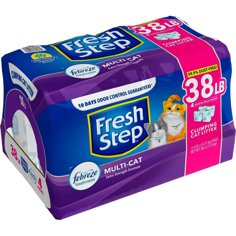 Fresh Step Multi-Cat Scented Litter with The Power of Febreze Clumping Cat Litter - 38lb (LOCAL PICKUP ONLY)