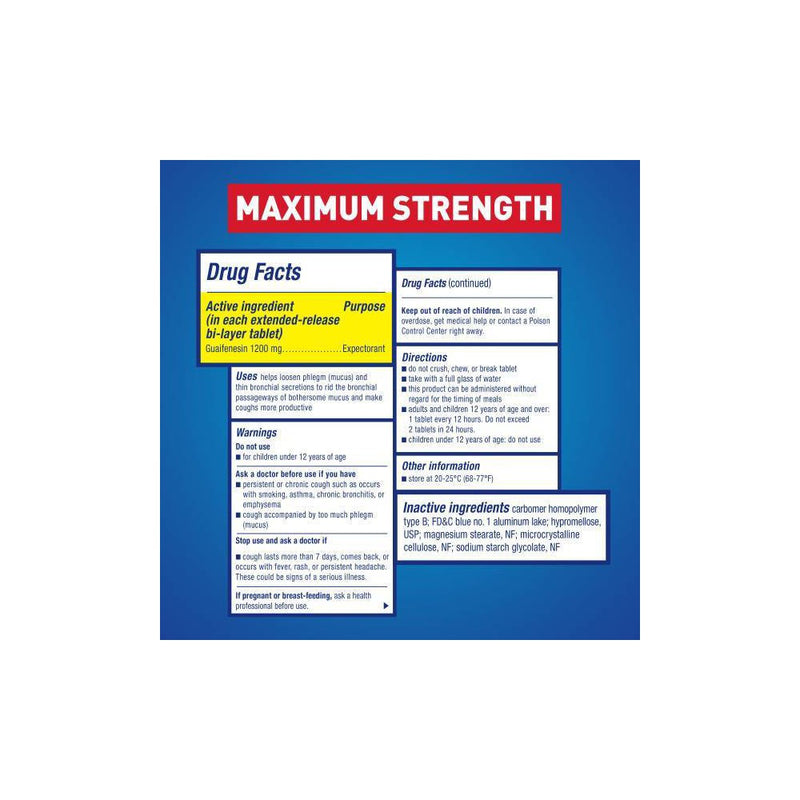 Mucinex Maximum Strength 12-Hour Chest Congestion Expectorant Tablets - 14ct