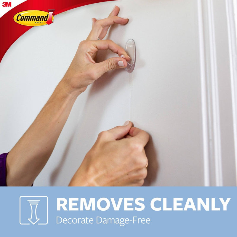 Command Large Sized Decorative Hooks with Strips Value Clear