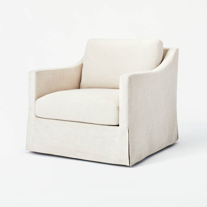 Vivian Park Upholstered Swivel Chair Cream - Threshold™ designed with Studio McGee (LOCAL PICKUP ONLY)