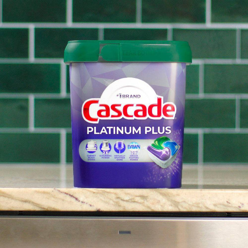 Cascade Platinum Plus Action Pacs Dishwasher Detergent - Fresh - 62ct