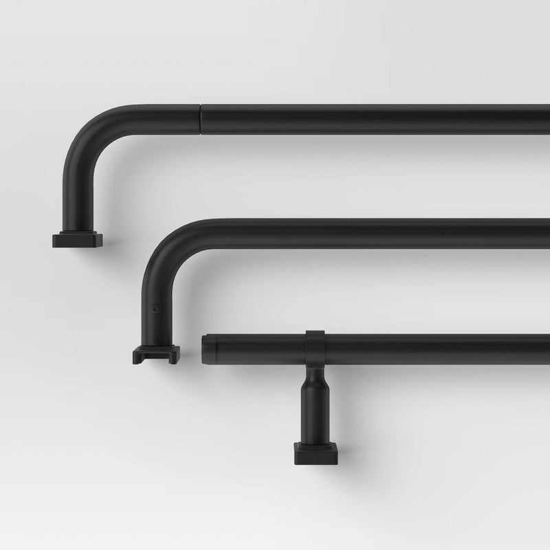 66"-120" Blackout Rectangle Curtain Rod Black - Threshold™ (LOCAL PICKUP ONLY)