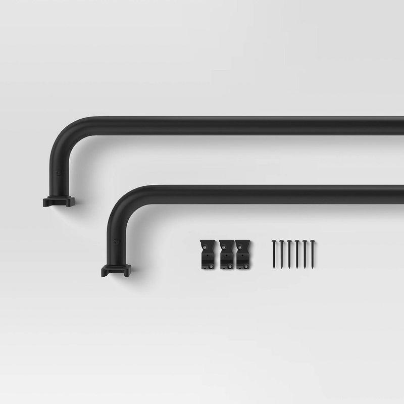 66"-120" Blackout Rectangle Curtain Rod Black - Threshold™ (LOCAL PICKUP ONLY)