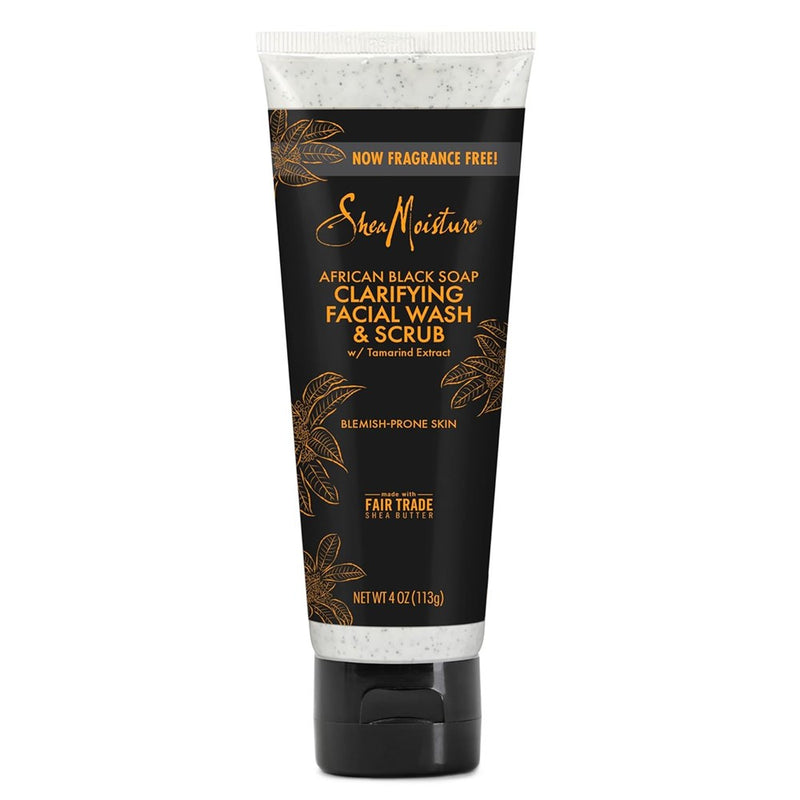SheaMoisture African Black Soap Clarifying Facial Wash & Scrub - 4oz *NEW*