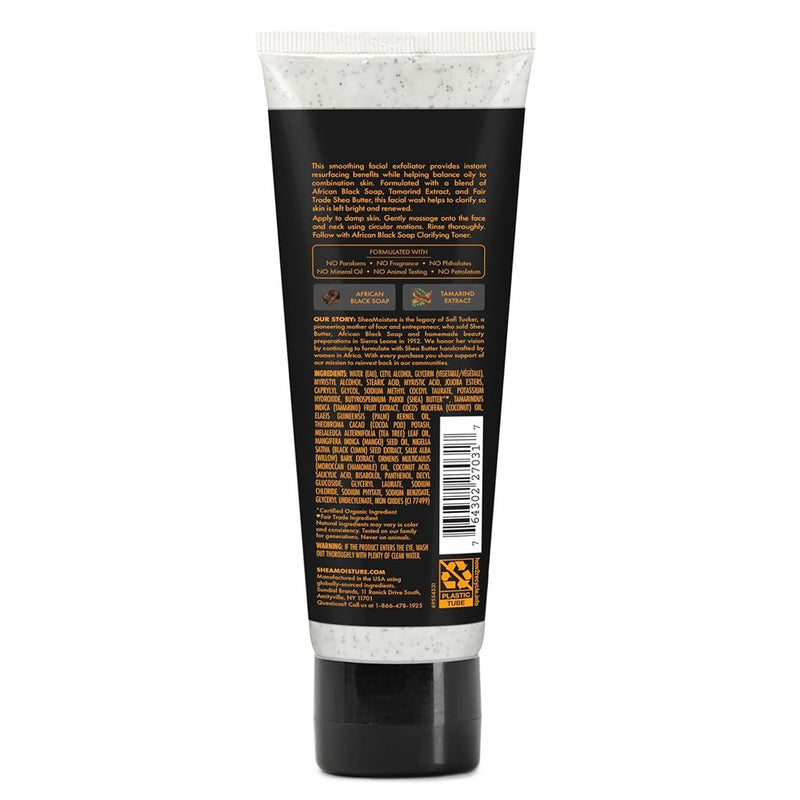 SheaMoisture African Black Soap Clarifying Facial Wash & Scrub - 4oz *NEW*