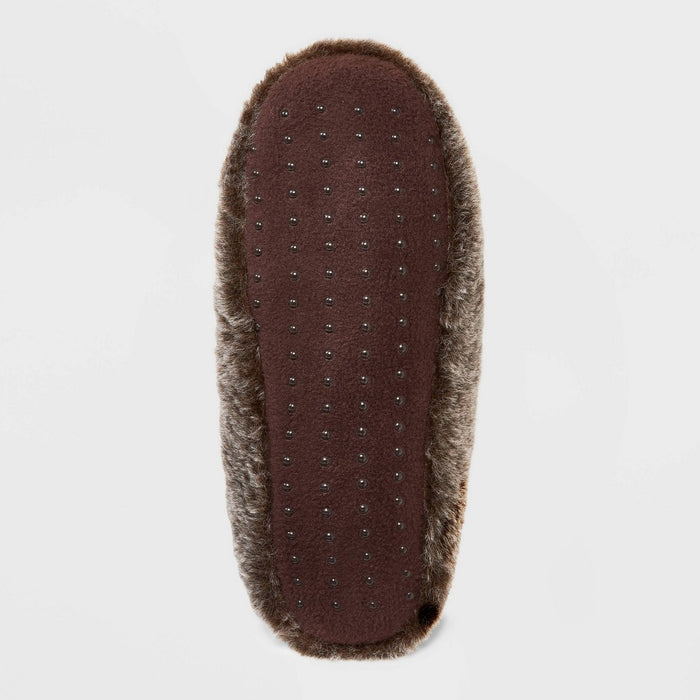Women's Faux Fur Cozy Pull-On Slipper Socks - Brown S/M