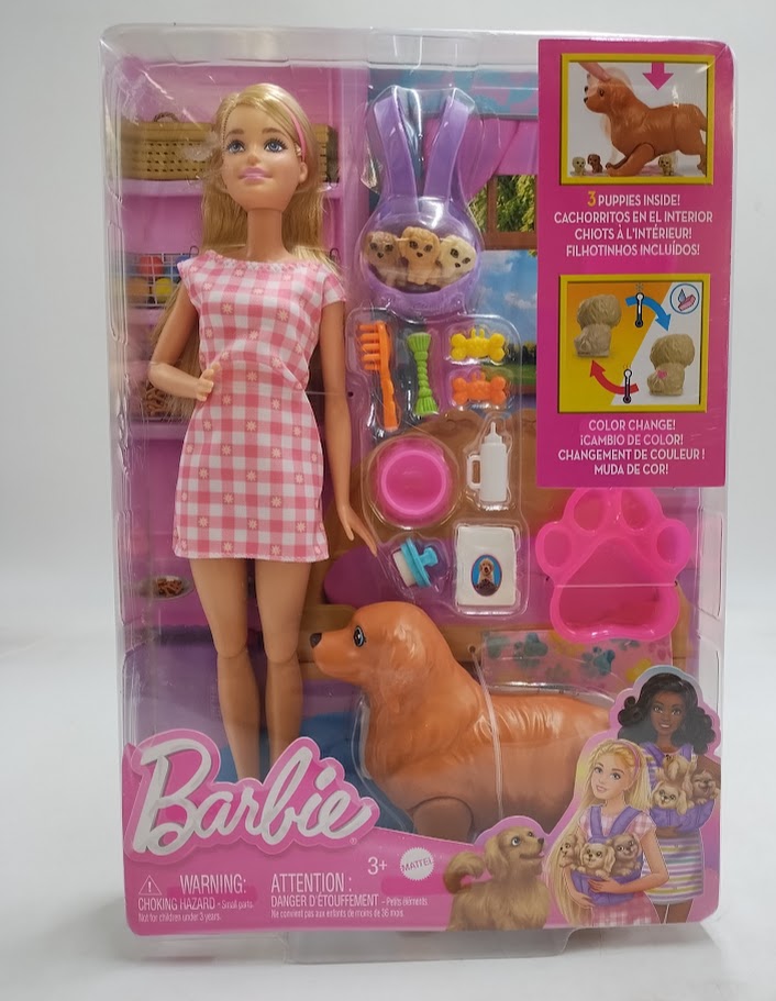 Barbie Doll Newborn Pups Playset