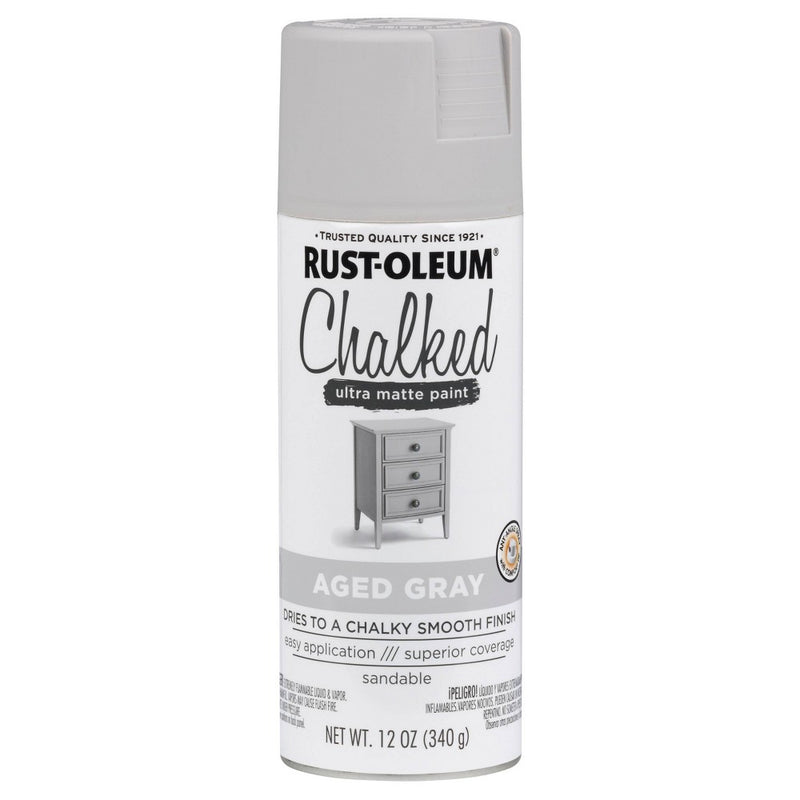 Rust-Oleum 12oz Chalked Ultra Matte Spray Paint Aged Gray