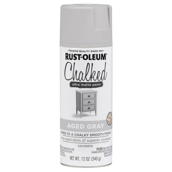 Rust-Oleum 12oz Chalked Ultra Matte Spray Paint Aged Gray
