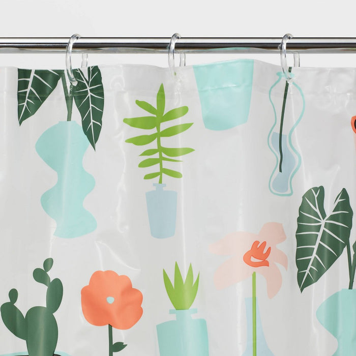 Plants Shower Curtain Green - Room Essentials™