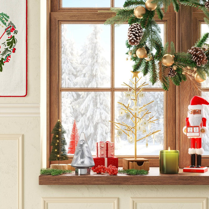 Medium Ribbed Glass Tree Silver - Threshold™