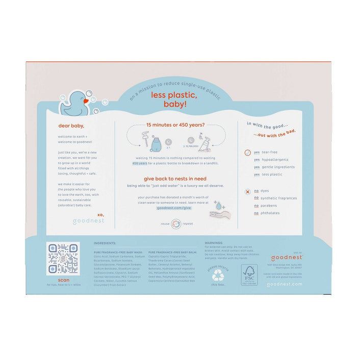 Goodnest Baby Bathtime Bundle Gift Set - Pure Fragrance Free - 4ct