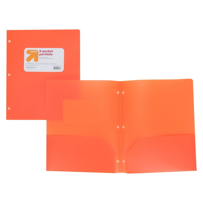 2 Pocket Plastic Folder Orange - up & up™