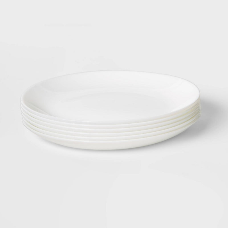 Glass Salad Plates 7.4" White Set of 6 - Made By Design™