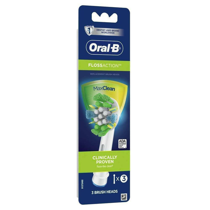 Oral-B Floss Action Replacement Electric Toothbrush Head - 3ct