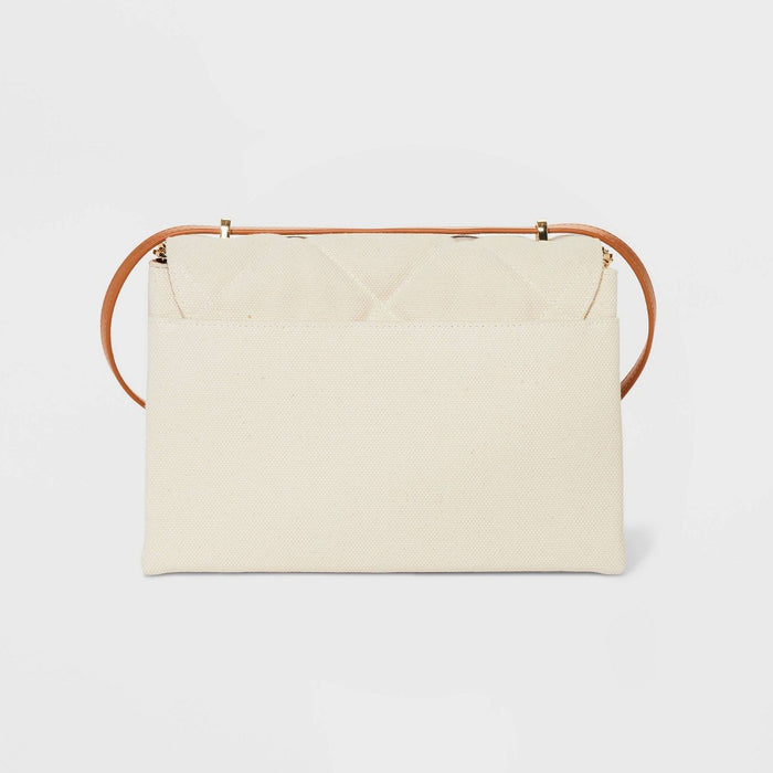 Square Woven Satchel Handbag - A New Day™ Light Beige
