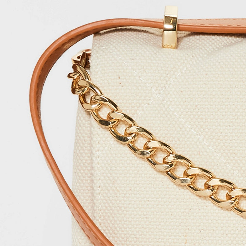 Square Woven Satchel Handbag - A New Day™ Light Beige